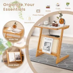 Tangkula 1pc/2pcs Z-shaped Side Table W/ Rattan Shelf Glass Top End Table W/ Magazine Rack Space-saving Sofa Side Bedside Table 15 Tangkula 1pc/2pcs Z-shaped Side Table W/ Rattan Shelf Glass Top End Table W/ Magazine Rack Space-saving Sofa Side Bedside Table -Tangkula Shop GUEST 376e0021 250e 46cc baba 92bdd2259dff
