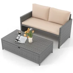 Tangkula Outdoor Rattan Daybed with 31 Gallon Storage Ottoman -Tangkula Shop GUEST 3780bfc2 ab1d 4e61 9bd3 70b3ec5c91e1