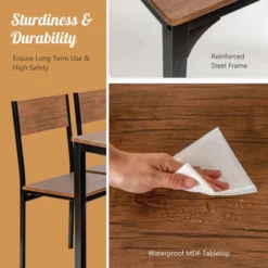 Tangkula 4PCS Dining Table Set Kitchen Table With Bench And Chairs Industrial Gathering Bench Dining Set Brown/Grey 11 Tangkula 4PCS Dining Table Set Kitchen Table With Bench And Chairs Industrial Gathering Bench Dining Set Brown/Grey -Tangkula Shop GUEST 37849c8a 305c 44cb 8dd9 ac381738c56a