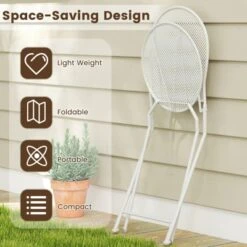 Tangkula 3 Piece Patio Set W/ Rattan-like Pattern Metal Patio Folding Bistro Set For 2 -Tangkula Shop GUEST 379f3567 c1e2 46a3 9996 8dcad422c3bf