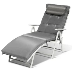Tangkula Cushioned Folding Chaise Lounge Chair Adjustable Recliner -Tangkula Shop GUEST 37b3935e 921e 4cfe 8ee1 02fb1369a40c