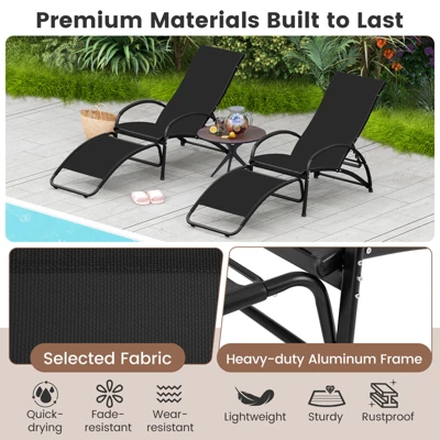 Tangkula Rocking Chair Outdoor 2-in-1 Convertible Lounge Chair With 4-Level Adjustable Backrest Heavy-Duty Aluminum Frame Patio Sun Lounger Rocker 7 Tangkula Rocking Chair Outdoor 2-in-1 Convertible Lounge Chair With 4-Level Adjustable Backrest Heavy-Duty Aluminum Frame Patio Sun Lounger Rocker - Image 7