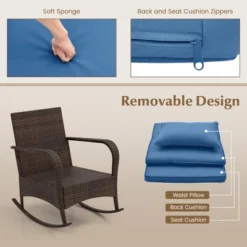 Tangkula 3 Piece Outdoor Rocking Set Rattan Rocker Chairs W/ Tempered Glass Coffee Table 13 Tangkula 3 Piece Outdoor Rocking Set Rattan Rocker Chairs W/ Tempered Glass Coffee Table -Tangkula Shop GUEST 388d1475 0ca6 4ea7 aed8 c2b9c7f46768