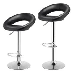Tangkula Set Of 2 PU Leather Bar Stools Adjustable Kitchen Counter Chairs Black -Tangkula Shop GUEST 389db16d ad22 4832 bb23 1339047c56a3
