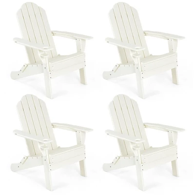 Tangkula 4-Piece Folding Adirondack Chair Set with Cup Holder - Weather Resistant Patio Seating 11 Tangkula 4-Piece Folding Adirondack Chair Set with Cup Holder - Weather Resistant Patio Seating - Image 11