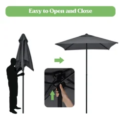 Tangkula 6-Piece Patio Dining Set with Umbrella, Folding Chairs, and Glass Table -Tangkula Shop GUEST 3918fc2b 968a 4db1 86ec 7778a6bf1333