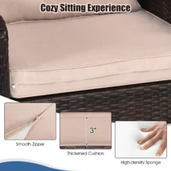 Tangkula 5-Piece Patio Rattan Conversation Set - Cushioned Sofas and Ottomans -Tangkula Shop GUEST 399d69d6 4068 4882 9925 35d3638b235e