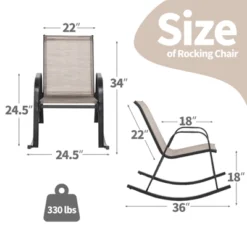 Tangkula Set Of 2 Metal Rocking Chair Heavy-Duty Rocker Outdoor Anti-Slip Brown Patio -Tangkula Shop GUEST 39a12b35 82f0 4057 a008 5b61e0d0fa53