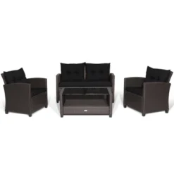 Tangkula 4-Piece Patio Rattan Furniture Set with Cushioned Loveseat and Storage Table -Tangkula Shop GUEST 39b69ebc 8d4b 4828 a601 38a2fe34aaeb