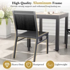 Tangkula 4PCS Outdoor Dining Chairs - Heavy-Duty Aluminum Frame Patio Set -Tangkula Shop GUEST 39d392f3 32bd 44b4 ae7c 30fe3206f76b