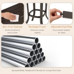 Tangkula Set Of 3 Swivel Bar Height Bistro Set Cushioned Table Stools Furniture Patio Outdoor -Tangkula Shop GUEST 3a183e30 b333 417a b2af ccd25db8672d