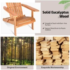 Tangkula 4PCS Folding Adirondack Chair Weather Resistant Outdoor Chair Eucalyptus Wood Adirondack Lounger Chair For Patio -Tangkula Shop GUEST 3a590fb8 400d 4854 a3f6 ff79100b54a7