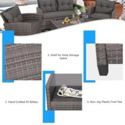 Tangkula 8PCS Rattan Patio Conversation Set Cushioned Outdoor Furniture Set -Tangkula Shop GUEST 3a5d1051 3c61 434b b109 98861b594da4