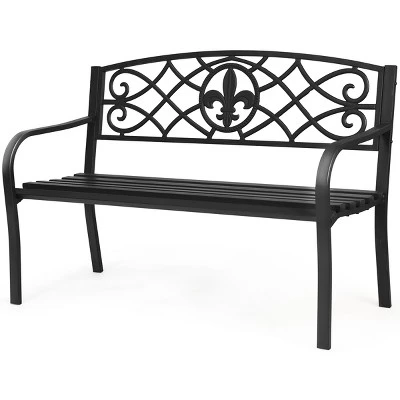Tangkula Metal Garden Bench - Heavy-Duty Outdoor Park Loveseat Chair 3 Tangkula Metal Garden Bench - Heavy-Duty Outdoor Park Loveseat Chair - Image 3