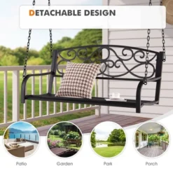 Tangkula Patio Hanging Porch Swing Outdoor 2-Person Metal Swing Bench Chair W/ Chains 14 Tangkula Patio Hanging Porch Swing Outdoor 2-Person Metal Swing Bench Chair W/ Chains -Tangkula Shop GUEST 3aebee48 165d 4705 8da8 4cb7155452f6