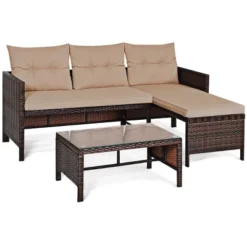 Tangkula 3PC Outdoor Furniture Set Rattan Wicker Sofa Table Deck Garden Patio -Tangkula Shop GUEST 3aee3d82 5aa1 4e2b 8e24 9cebd919682c