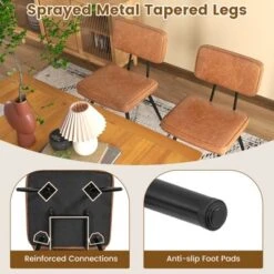 Tangkula Dining Chairs Set Of 4 W/ PU Leather Cover Filled Sponge Waterfall Seats -Tangkula Shop GUEST 3b238114 cc7c 4c87 9e35 d05be2013147