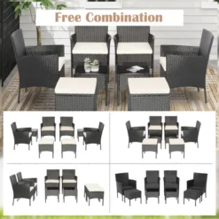 Tangkula 8PCS Outdoor Conversation Furniture Set Patio PE Rattan Sofa Set W/ Tables & Ottoman -Tangkula Shop GUEST 3b37b6a3 00e4 4038 a9f6 ea6e86634f82