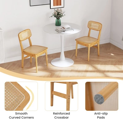 Tangkula Rattan Dining Chairs Set Of 4 Kitchen Dining Chairs W/ Simulated Rattan Backrest 7 Tangkula Rattan Dining Chairs Set Of 4 Kitchen Dining Chairs W/ Simulated Rattan Backrest - Image 7