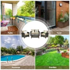 Tangkula 4PCS Cushioned Rattan Conversation Set W/ Coffee Table Patio Outdoor 15 Tangkula 4PCS Cushioned Rattan Conversation Set W/ Coffee Table Patio Outdoor -Tangkula Shop GUEST 3bc14baa e38d 421e ba0c 0fd54e4d8142