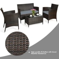 Tangkula 8PCS Patio Rattan Conversation Furniture Set Outdoor W/ Cushion -Tangkula Shop GUEST 3be178c2 56fe 41d4 bcee 882754903bba