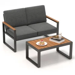 Tangkula 2 PCS Patio Aluminum Furniture Set Cushioned Sectional Sofa W/ Coffee Table -Tangkula Shop GUEST 3bfcdfcb 5676 4f0e bc4a 0158881e2550