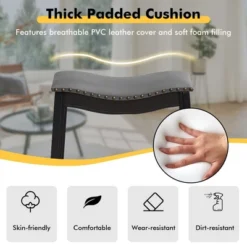 Tangkula Set Of 4 Saddle Bar Stools Bar Height Kitchen Chairs W/ Rubber Wood Legs -Tangkula Shop GUEST 3bfd8090 d9e8 48d5 a123 3ad405a61a20