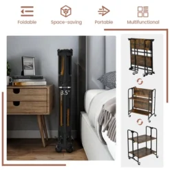 Tangkula 2-Tier Folding Bar Cart Kitchen Serving Island Utility Cart Storage Shelves -Tangkula Shop GUEST 3c3ec253 32b2 4588 b779 247f800dd9b2