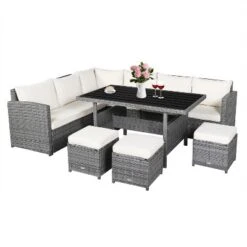 Tangkula Outdoor Wicker Coversation Set, 7 Piece, With Red/Turquoise/White/Black/Navy/Gray Cushions -Tangkula Shop GUEST 3c48f75a f7a2 44c6 8ee7 f0fbe5ac61e2