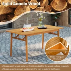 Tangkula 63" Acacia Wood Dining Table For 6 People Heavy-Duty Indoor Outdoor Wooden Table 14 Tangkula 63" Acacia Wood Dining Table For 6 People Heavy-Duty Indoor Outdoor Wooden Table -Tangkula Shop GUEST 3cc17163 3c01 44d0 ae87 4cf3c7ea2405
