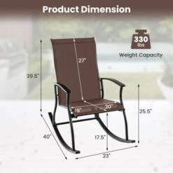 Tangkula Set of 2 Outdoor Rocking Chairs with Breathable Fabric - Brown 16 Tangkula Set of 2 Outdoor Rocking Chairs with Breathable Fabric - Brown -Tangkula Shop GUEST 3ccfab1f 73c5 4383 adb6 ff10f28a3c80 1