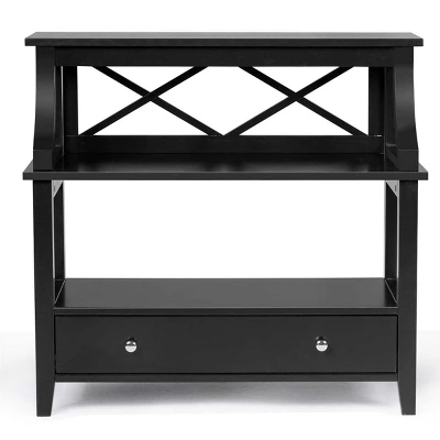 Tangkula 3-Tier End Table Storage Shelf Chair Multipurpose Side Table W/ Drawer 4 Tangkula 3-Tier End Table Storage Shelf Chair Multipurpose Side Table W/ Drawer - Image 4