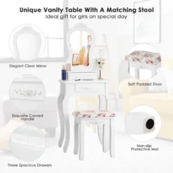 Tangkula Vanity Mirror Makeup Dressing Table Set W/ Stool Drawer Wood Desk -Tangkula Shop GUEST 3f50ab98 93d5 45a8 a4f0 6e4cd9ab8176