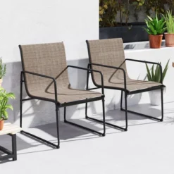 Tangkula Patio Chairs Set of 2 or 4, Ergonomic Outdoor Dining Chairs with Metal Frame -Tangkula Shop GUEST 3f5c478f 2c52 4641 ad92 4f6e5c6abb1b