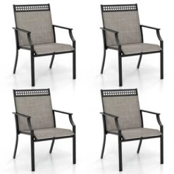 Tangkula Patio Dining Chairs Set Of 4 All Weather Outdoor Chairs W/ High Back & Armrests -Tangkula Shop GUEST 3f98f82f 67e9 45bc 9a6c ba25ec02f21e