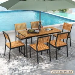 Tangkula Patio Dining Chair Set Of 4 Outdoor Armless Chairs W/Metal And Acacia Wood Frame All-Weather Bistro Chairs -Tangkula Shop GUEST 3fcde65d f1e0 4d01 9eae 15c989ca8378