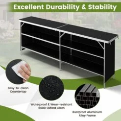 Tangkula Portable Bar Table Folding Camping Table W/ Aluminum Alloy Frame 2-Tier Shelves -Tangkula Shop GUEST 3fdfbf63 8e1d 47d1 853d 7842a62476be