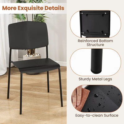 Tangkula Dining Chair Set Of 2 W/Ergonomic Backrest & Wide Seat Stackable Kitchen Chairs 3 Tangkula Dining Chair Set Of 2 W/Ergonomic Backrest & Wide Seat Stackable Kitchen Chairs - Image 3