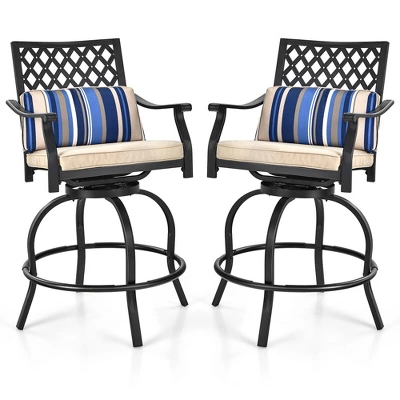 Tangkula 4-Piece Patio Swivel Chairs - Outdoor Bar Height Dining Set 5 Tangkula 4-Piece Patio Swivel Chairs - Outdoor Bar Height Dining Set - Image 5