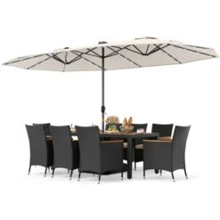 Tangkula 11-Piece Patio Dining Set with 15ft Double-Sided Umbrella & Base 16 Tangkula 11-Piece Patio Dining Set with 15ft Double-Sided Umbrella & Base -Tangkula Shop GUEST 409e7667 9203 4d20 a119 87bf825f8a00