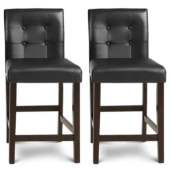Tangkula Set Of 4 Bar Stools 25inch Counter Height Barstool Pub Chair Rubber Wood Black -Tangkula Shop GUEST 40a7aea4 6a2b 4b40 ba63 e21a1d7c9f6d