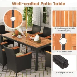 Tangkula 9 PCS Patio Dining Set For 8 Large Conversation Set W/ Umbrella Hole Seat Cushion 15 Tangkula 9 PCS Patio Dining Set For 8 Large Conversation Set W/ Umbrella Hole Seat Cushion -Tangkula Shop GUEST 40ebe851 61f3 4679 ab34 b4d305891b89