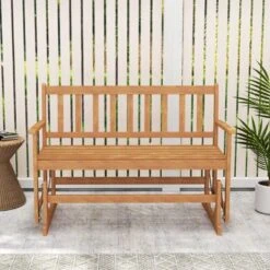 Tangkula 2 Person Patio Glider Bench Solid Acacia Wood Porch Glider Chair W/ Seat 12 Tangkula 2 Person Patio Glider Bench Solid Acacia Wood Porch Glider Chair W/ Seat -Tangkula Shop GUEST 40fffb68 7449 4282 bb3a 90c9ed1a9570