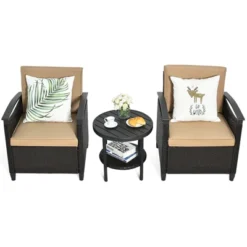 Tangkula 3-Piece Rattan Sofa Chair Patio Conversation Set With Coffee Table & Cushions 12 Tangkula 3-Piece Rattan Sofa Chair Patio Conversation Set With Coffee Table & Cushions -Tangkula Shop GUEST 414a4318 250f 4d04 b7f6 092a16440ecd