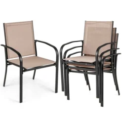 Tangkula Set of 4 Outdoor Dining Chairs with Breathable Fabric & Armrests 19 Tangkula Set of 4 Outdoor Dining Chairs with Breathable Fabric & Armrests -Tangkula Shop GUEST 41a12154 29de 4c77 be71 a8cf36127507