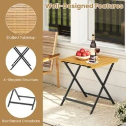 Tangkula 28" Folding Patio Table - Acacia Wood Bistro Dining -Tangkula Shop GUEST 41b444aa 5b09 4b65 947a a755cf5450e3