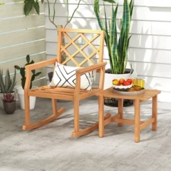 Tangkula Patio Teak Wood Side Table with Slatted Tabletop -Tangkula Shop GUEST 41b612f3 5271 42a7 a11b d00f795ea098