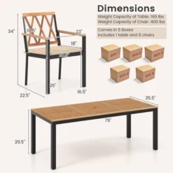 Tangkula 9-Piece Outdoor Patio Dining Set: Acacia Wood Table & 8 Cushioned Chairs 13 Tangkula 9-Piece Outdoor Patio Dining Set: Acacia Wood Table & 8 Cushioned Chairs -Tangkula Shop GUEST 41e2f76e 30f8 49a7 9763 ab202d527f6b