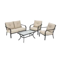 Tangkula 4-Piece Outdoor Sectional Conversation Set with Coffee Table & Cushions -Tangkula Shop GUEST 42734a9f 3a46 4d6d ab1c 2aadc48d88b4