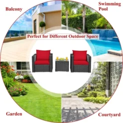Tangkula 3PCS Patio Rattan Furniture Conversation Set With 2 Cushioned Sofas & Coffee Table For Outdoor 14 Tangkula 3PCS Patio Rattan Furniture Conversation Set With 2 Cushioned Sofas & Coffee Table For Outdoor -Tangkula Shop GUEST 429ec885 e4dc 437c a8e8 47802421b7b8